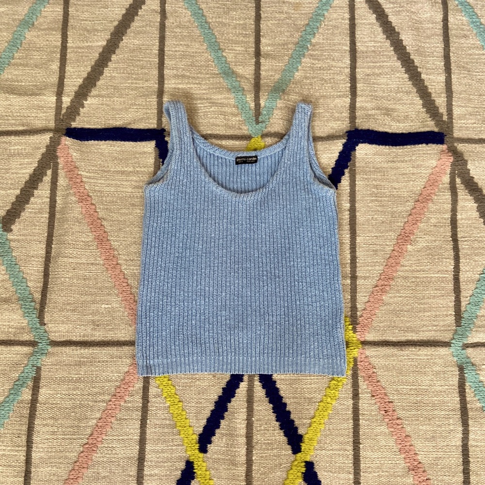 pierre cardin baby blue sweater tank